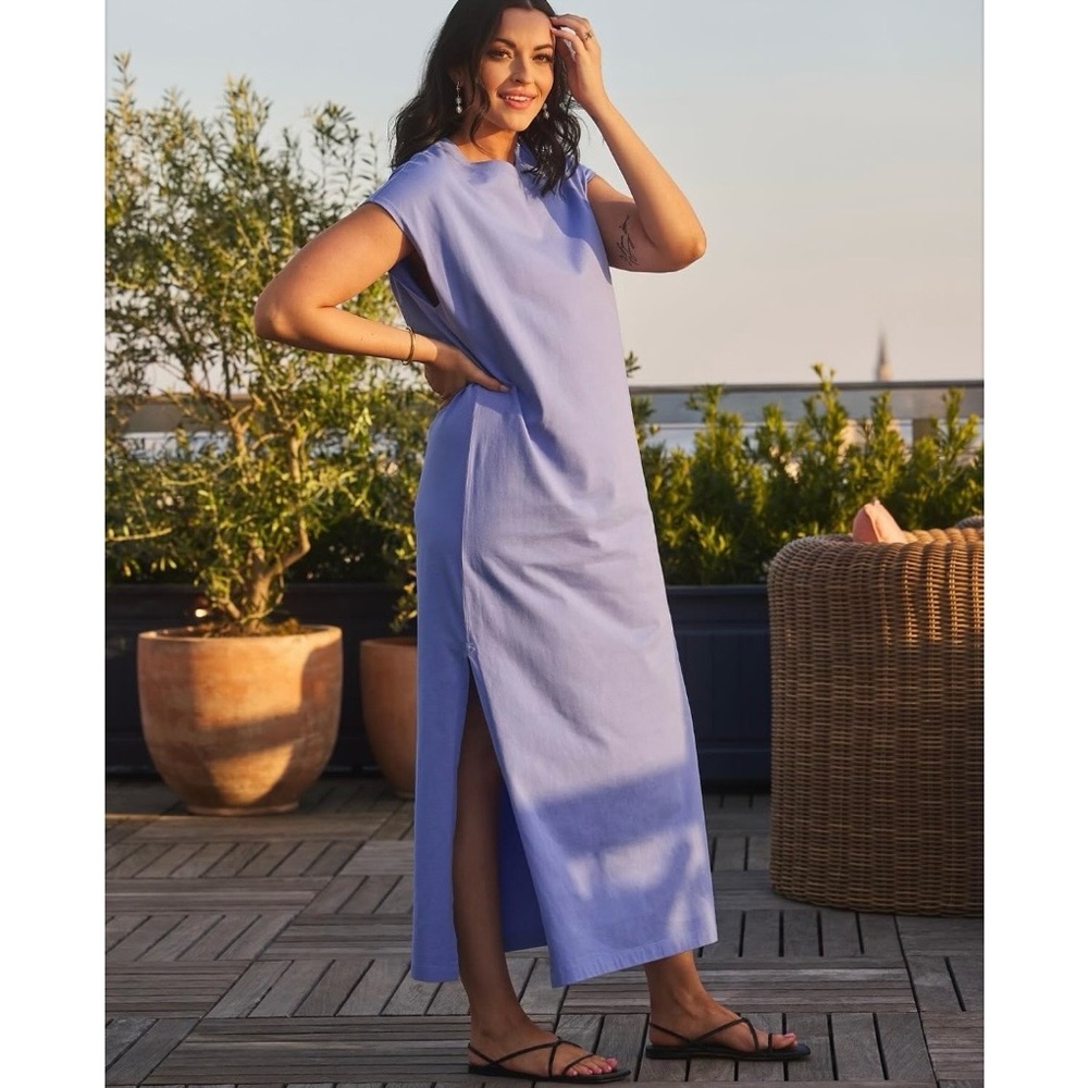 Abercrombie & Fitch Women’s Petite Periwinkle Muscle Tee Midi Dress, Size XLP